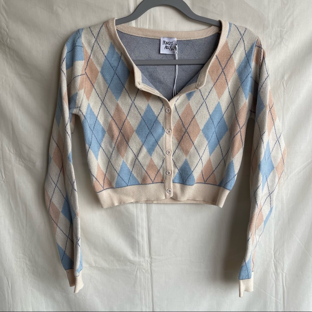 Princess Polly Argyle Cardigan Sweater - Picture 4 of 14